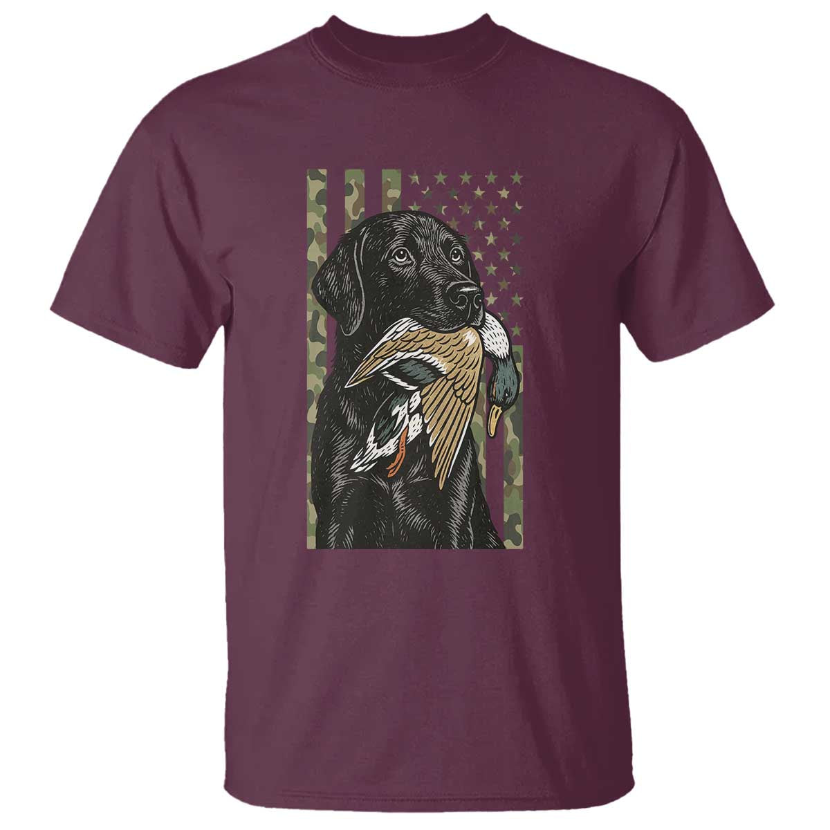 Patriotic Black Lab T Shirt Hunting Dog American Flag Camo Gift - Wonder Print Shop