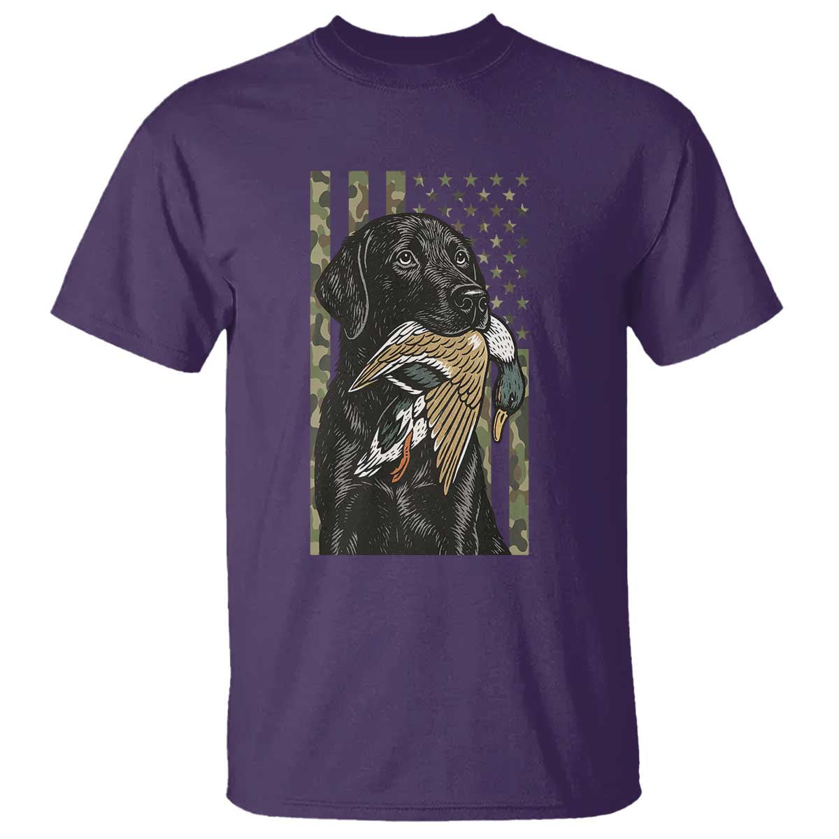 Patriotic Black Lab T Shirt Hunting Dog American Flag Camo Gift - Wonder Print Shop