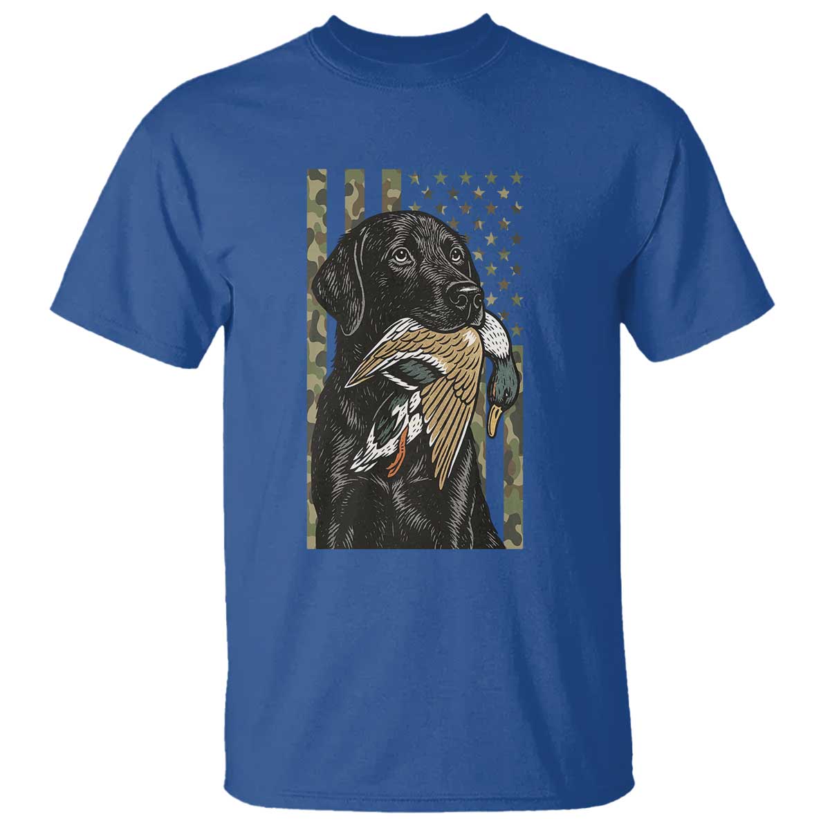 Patriotic Black Lab T Shirt Hunting Dog American Flag Camo Gift - Wonder Print Shop