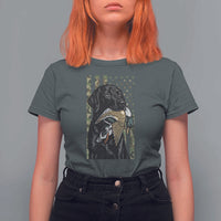 Patriotic Black Lab T Shirt For Women Hunting Dog American Flag Camo Gift - Wonder Print Shop