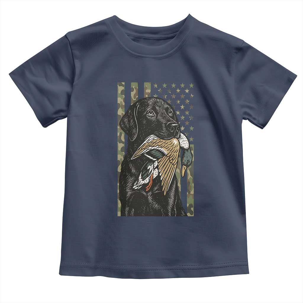 Patriotic Black Lab Toddler T Shirt Hunting Dog American Flag Camo Gift - Wonder Print Shop