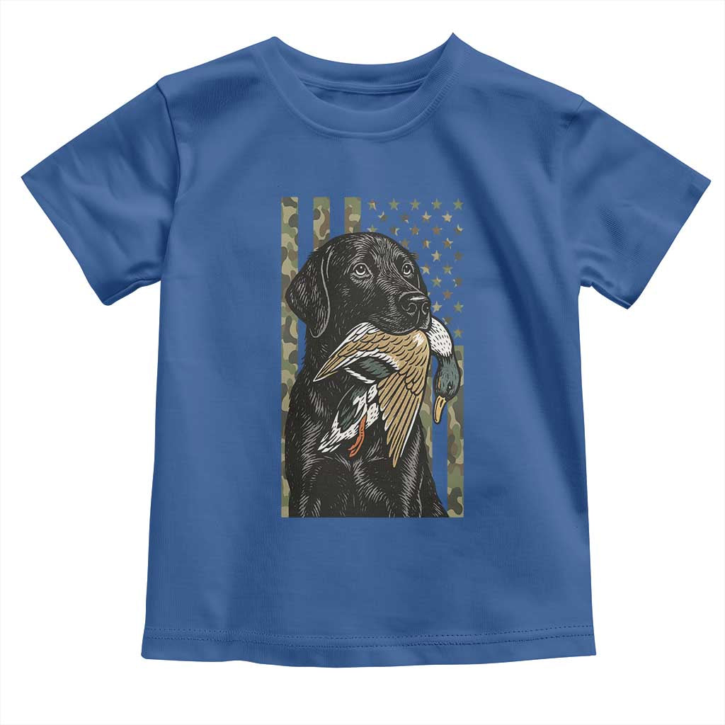 Patriotic Black Lab Toddler T Shirt Hunting Dog American Flag Camo Gift - Wonder Print Shop