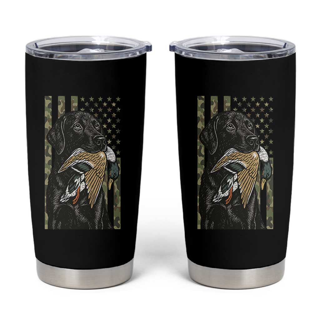 Patriotic Black Lab Tumbler Cup Hunting Dog American Flag Camo Gift - Wonder Print Shop