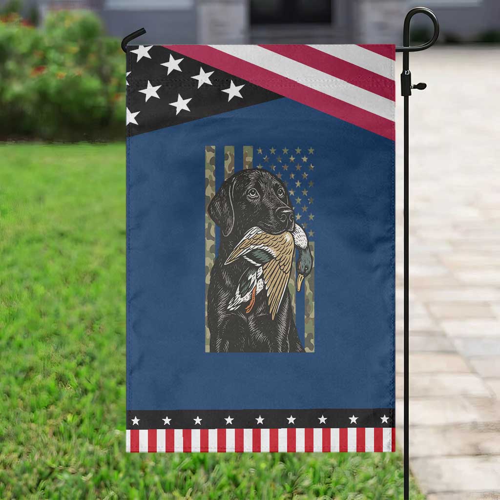 Patriotic Black Lab Garden Flag Hunting Dog American Flag Camo Gift