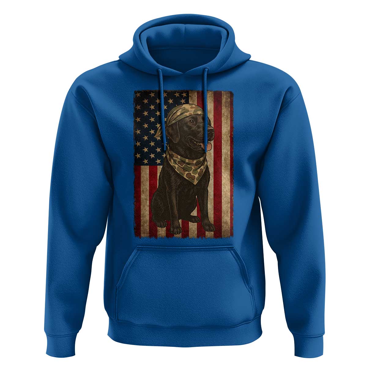 Black Labrador Hoodie Hunting American Flag Dog Lover Gift - Wonder Print Shop