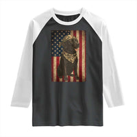 Black Labrador Raglan Shirt Hunting American Flag Dog Lover Gift - Wonder Print Shop