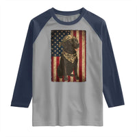 Black Labrador Raglan Shirt Hunting American Flag Dog Lover Gift - Wonder Print Shop