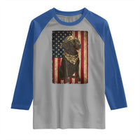 Black Labrador Raglan Shirt Hunting American Flag Dog Lover Gift - Wonder Print Shop
