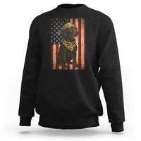 Black Labrador Sweatshirt Hunting American Flag Dog Lover Gift - Wonder Print Shop