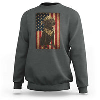 Black Labrador Sweatshirt Hunting American Flag Dog Lover Gift - Wonder Print Shop
