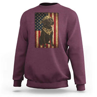 Black Labrador Sweatshirt Hunting American Flag Dog Lover Gift - Wonder Print Shop