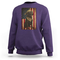 Black Labrador Sweatshirt Hunting American Flag Dog Lover Gift - Wonder Print Shop
