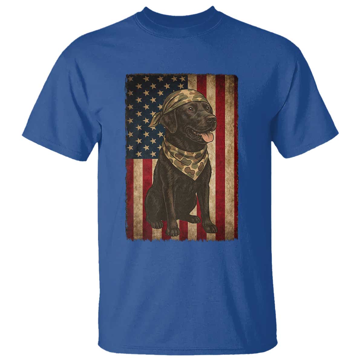 Black Labrador T Shirt Hunting American Flag Dog Lover Gift - Wonder Print Shop