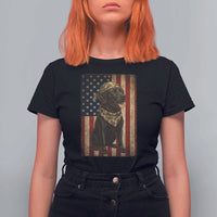 Black Labrador T Shirt For Women Hunting American Flag Dog Lover Gift - Wonder Print Shop