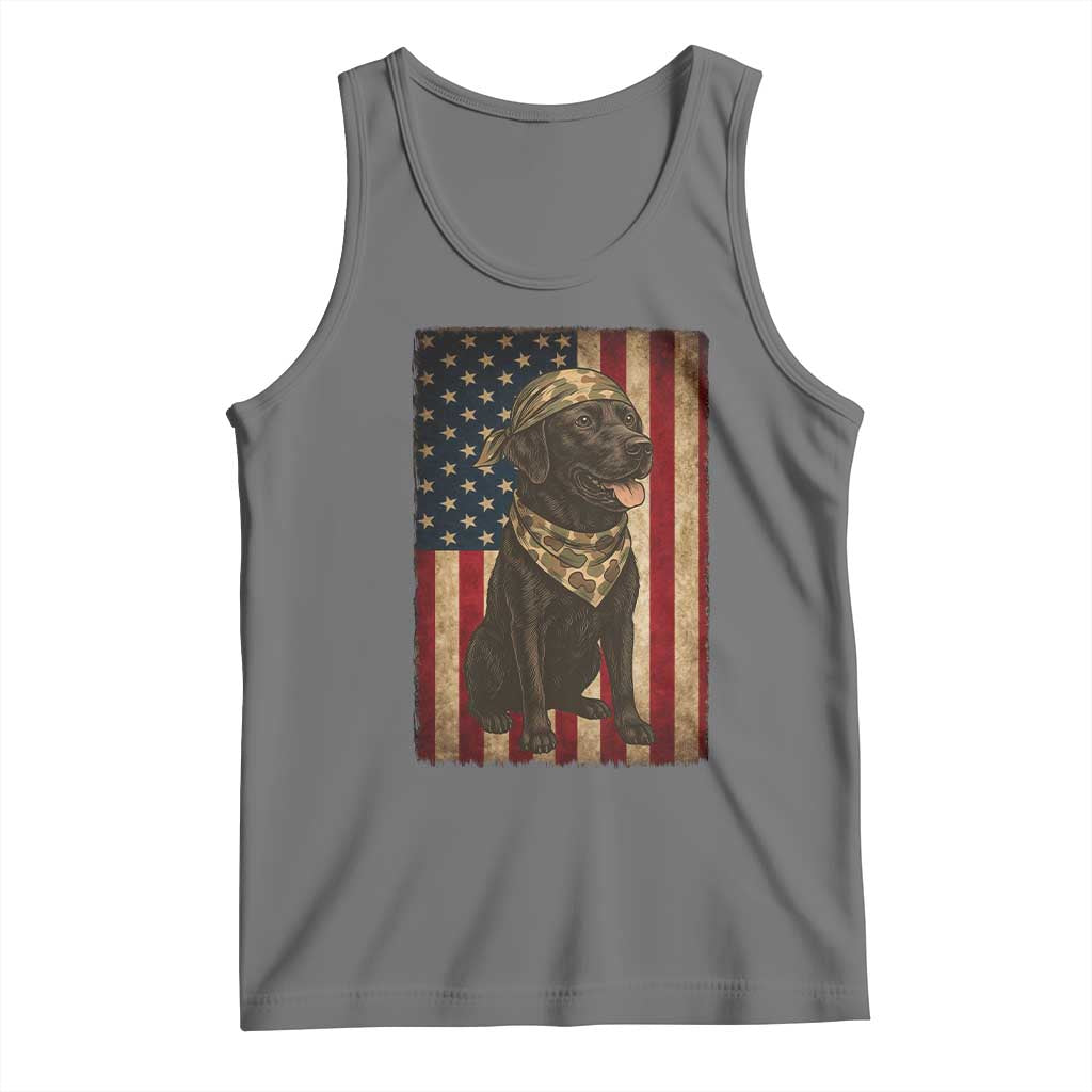 Black Labrador Tank Top Hunting American Flag Dog Lover Gift - Wonder Print Shop