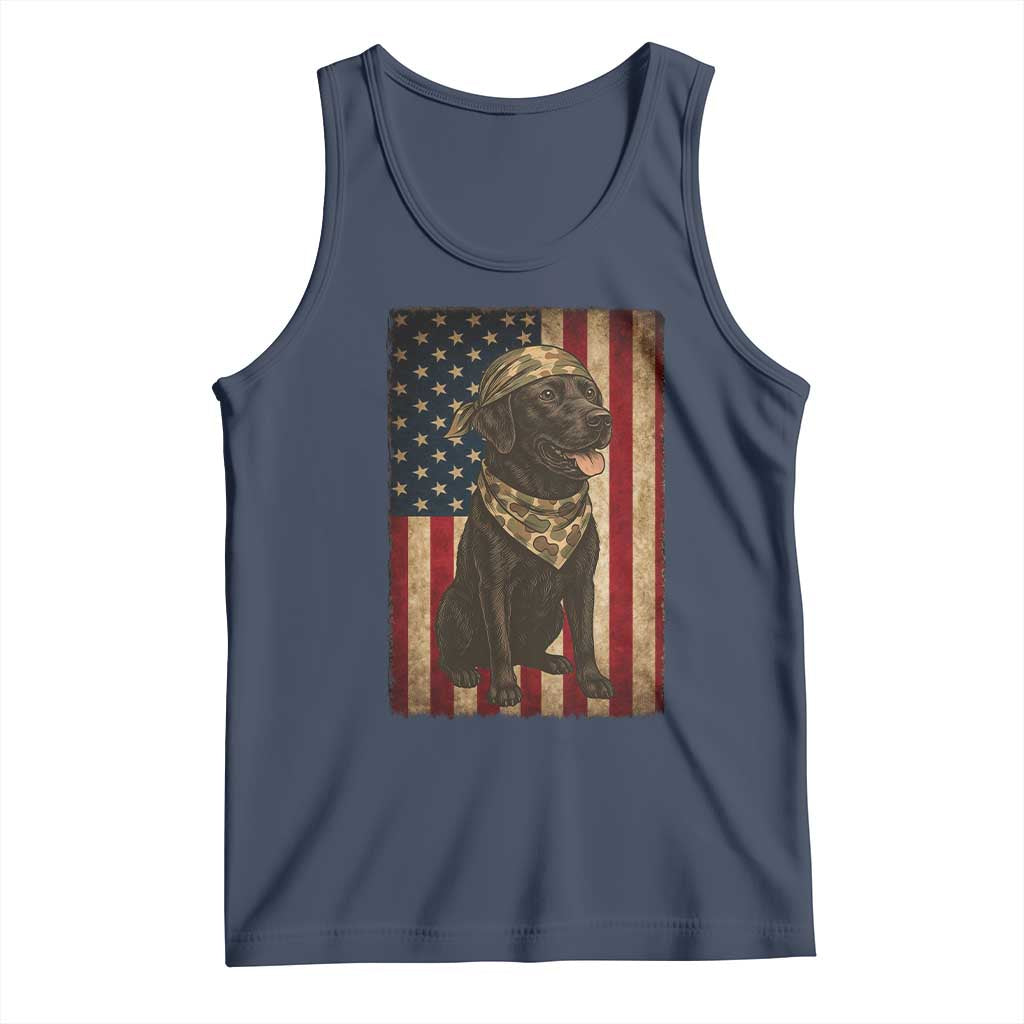 Black Labrador Tank Top Hunting American Flag Dog Lover Gift - Wonder Print Shop