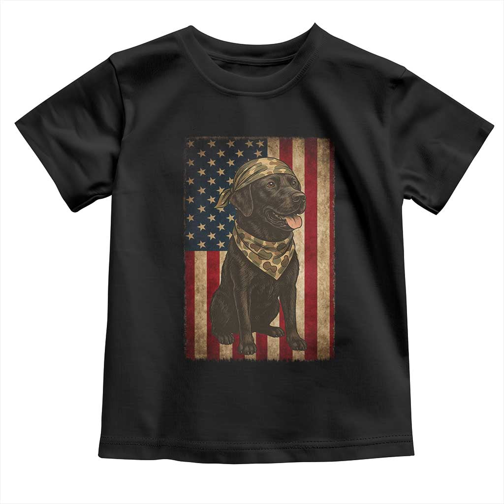 Black Labrador Toddler T Shirt Hunting American Flag Dog Lover Gift - Wonder Print Shop