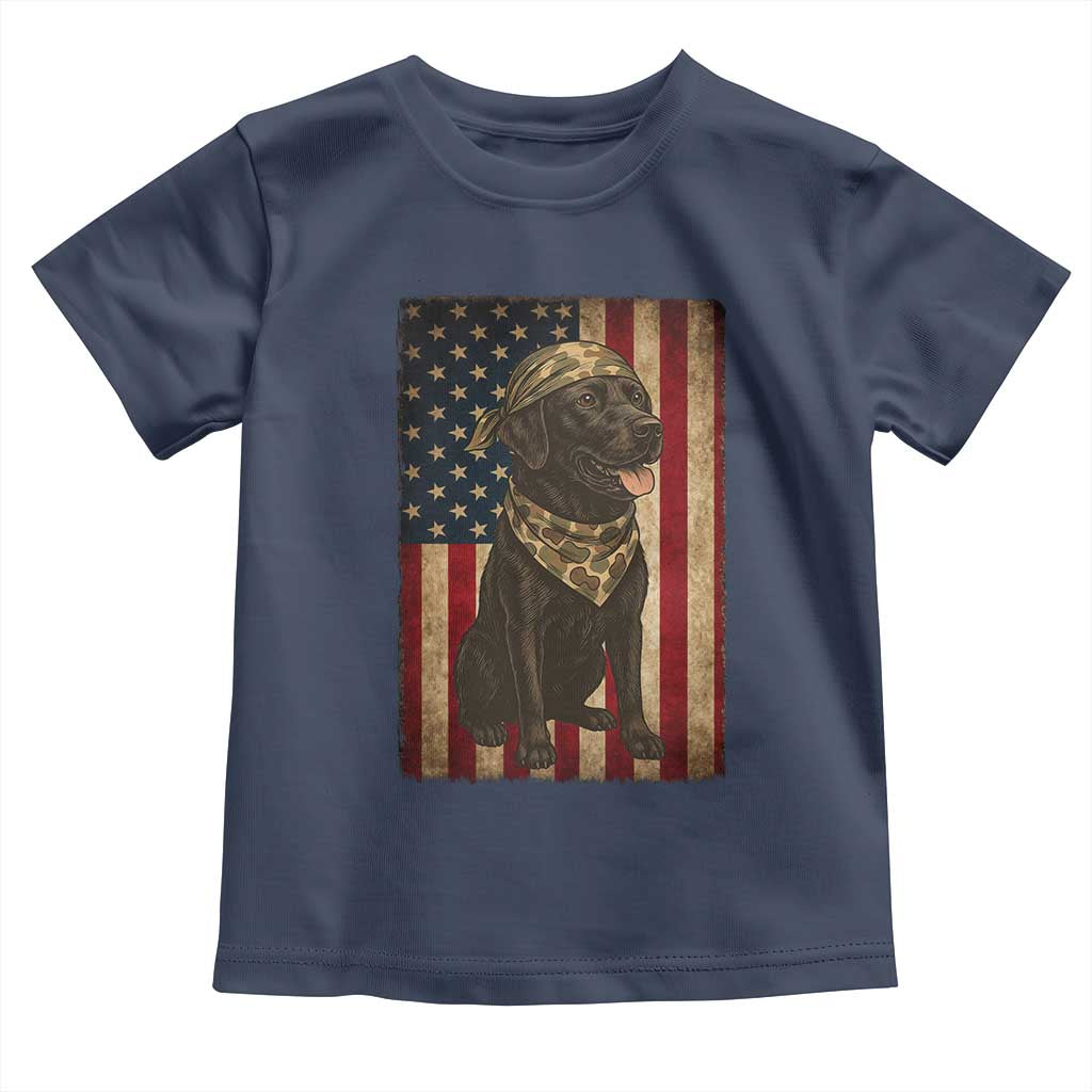 Black Labrador Toddler T Shirt Hunting American Flag Dog Lover Gift - Wonder Print Shop