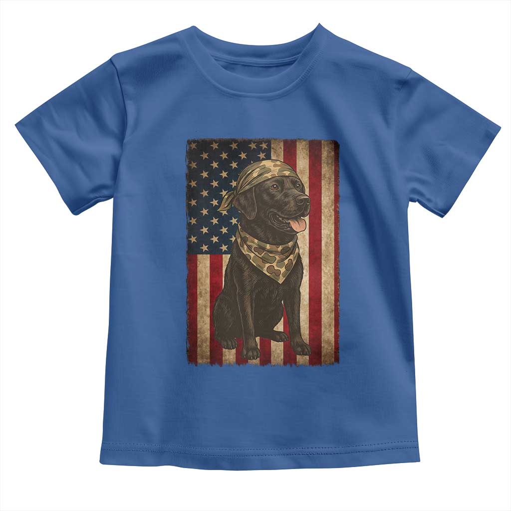 Black Labrador Toddler T Shirt Hunting American Flag Dog Lover Gift - Wonder Print Shop