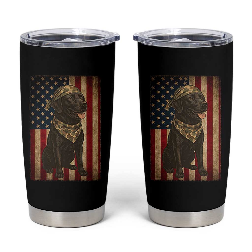 Black Labrador Tumbler Cup Hunting American Flag Dog Lover Gift - Wonder Print Shop