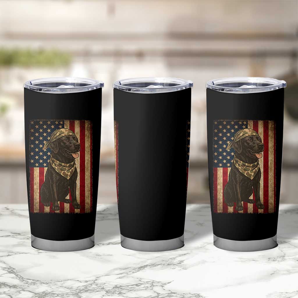 Black Labrador Tumbler Cup Hunting American Flag Dog Lover Gift - Wonder Print Shop