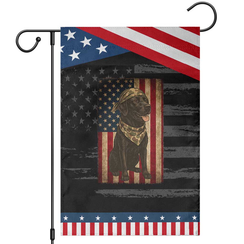 Black Labrador Garden Flag Hunting American Flag Dog Lover Gift