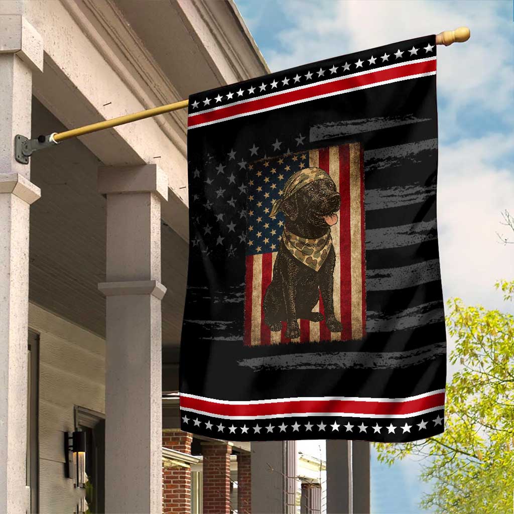 Black Labrador Garden Flag Hunting American Flag Dog Lover Gift