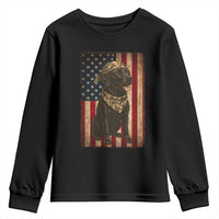 Black Labrador Youth Sweatshirt Hunting American Flag Dog Lover Gift - Wonder Print Shop