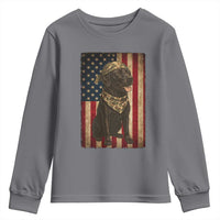 Black Labrador Youth Sweatshirt Hunting American Flag Dog Lover Gift - Wonder Print Shop