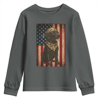 Black Labrador Youth Sweatshirt Hunting American Flag Dog Lover Gift - Wonder Print Shop