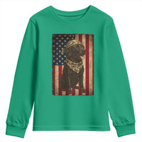 Black Labrador Youth Sweatshirt Hunting American Flag Dog Lover Gift - Wonder Print Shop