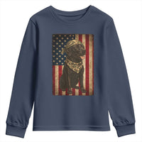Black Labrador Youth Sweatshirt Hunting American Flag Dog Lover Gift - Wonder Print Shop