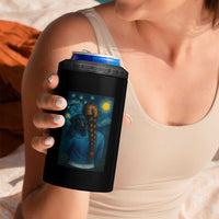 Starry Night Art Parody 4 in 1 Can Cooler Tumbler Girl And Labrador Retriever Dog Mom Gift - Wonder Print Shop