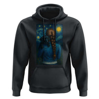 Starry Night Art Parody Hoodie Girl And Labrador Retriever Dog Mom Gift - Wonder Print Shop