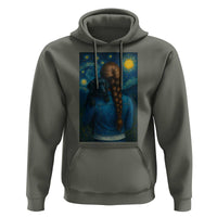 Starry Night Art Parody Hoodie Girl And Labrador Retriever Dog Mom Gift - Wonder Print Shop