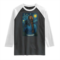 Starry Night Art Parody Raglan Shirt Girl And Labrador Retriever Dog Mom Gift - Wonder Print Shop