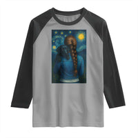 Starry Night Art Parody Raglan Shirt Girl And Labrador Retriever Dog Mom Gift - Wonder Print Shop