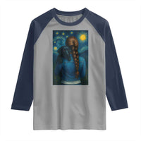 Starry Night Art Parody Raglan Shirt Girl And Labrador Retriever Dog Mom Gift - Wonder Print Shop