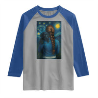 Starry Night Art Parody Raglan Shirt Girl And Labrador Retriever Dog Mom Gift - Wonder Print Shop