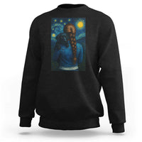 Starry Night Art Parody Sweatshirt Girl And Labrador Retriever Dog Mom Gift - Wonder Print Shop