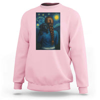 Starry Night Art Parody Sweatshirt Girl And Labrador Retriever Dog Mom Gift - Wonder Print Shop