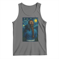 Starry Night Art Parody Tank Top Girl And Labrador Retriever Dog Mom Gift - Wonder Print Shop