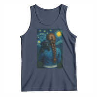 Starry Night Art Parody Tank Top Girl And Labrador Retriever Dog Mom Gift - Wonder Print Shop