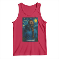 Starry Night Art Parody Tank Top Girl And Labrador Retriever Dog Mom Gift - Wonder Print Shop