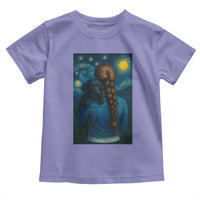 Starry Night Art Parody Toddler T Shirt Girl And Labrador Retriever Dog Mom Gift - Wonder Print Shop