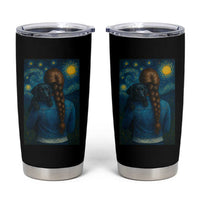 Starry Night Art Parody Tumbler Cup Girl And Labrador Retriever Dog Mom Gift - Wonder Print Shop