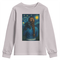 Starry Night Art Parody Youth Sweatshirt Girl And Labrador Retriever Dog Mom Gift - Wonder Print Shop