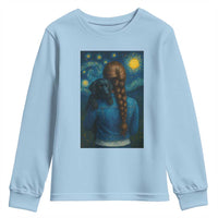 Starry Night Art Parody Youth Sweatshirt Girl And Labrador Retriever Dog Mom Gift - Wonder Print Shop