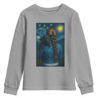 Starry Night Art Parody Youth Sweatshirt Girl And Labrador Retriever Dog Mom Gift - Wonder Print Shop