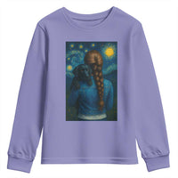 Starry Night Art Parody Youth Sweatshirt Girl And Labrador Retriever Dog Mom Gift - Wonder Print Shop